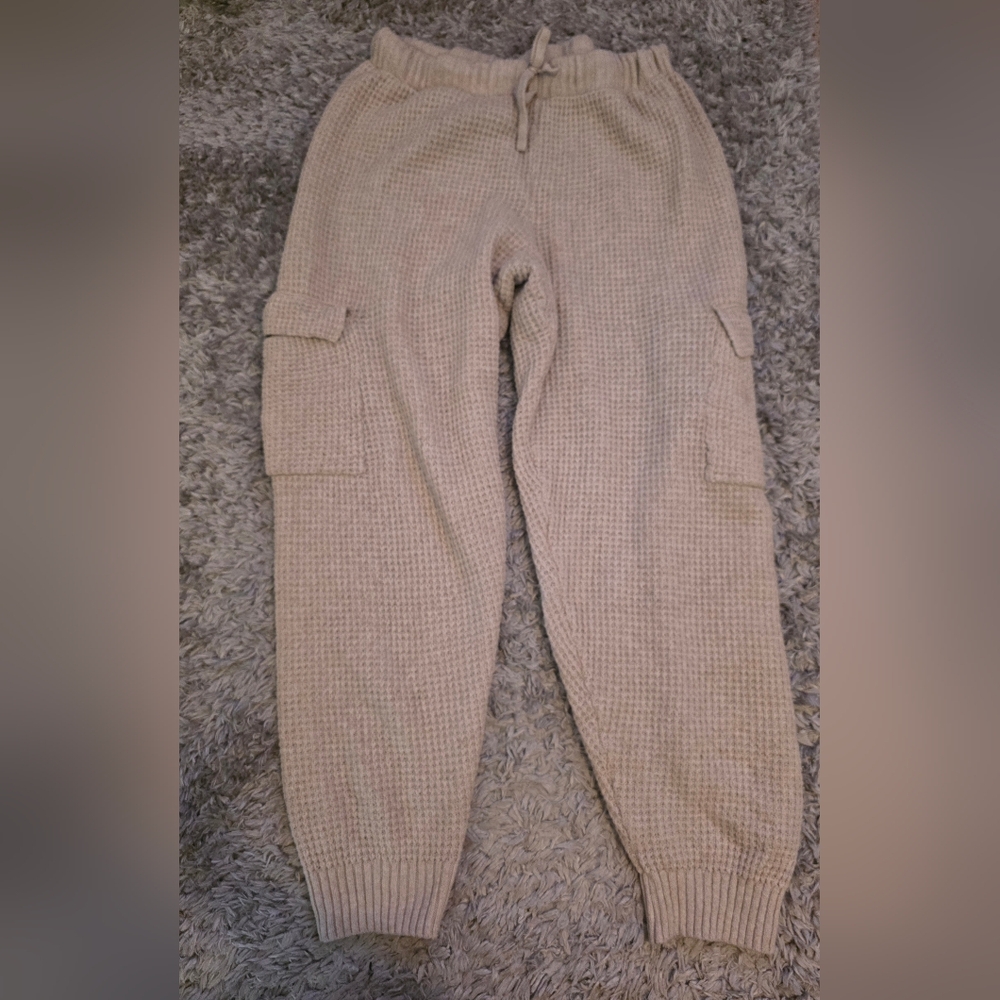 Sage + Stone Waffle Knit Hoodie Sweater and Matching Cargo Pants Set L - Picture 5 of 6